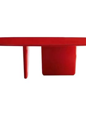 设计师玻璃钢长方形家用2米餐桌极简客厅长桌书桌烤漆个性高光桌