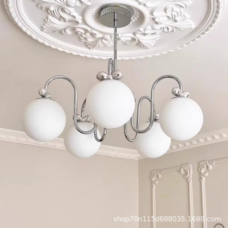 美式复古餐厅主灯现代简约魔豆法式客厅吊灯中古风实木主卧室灯具