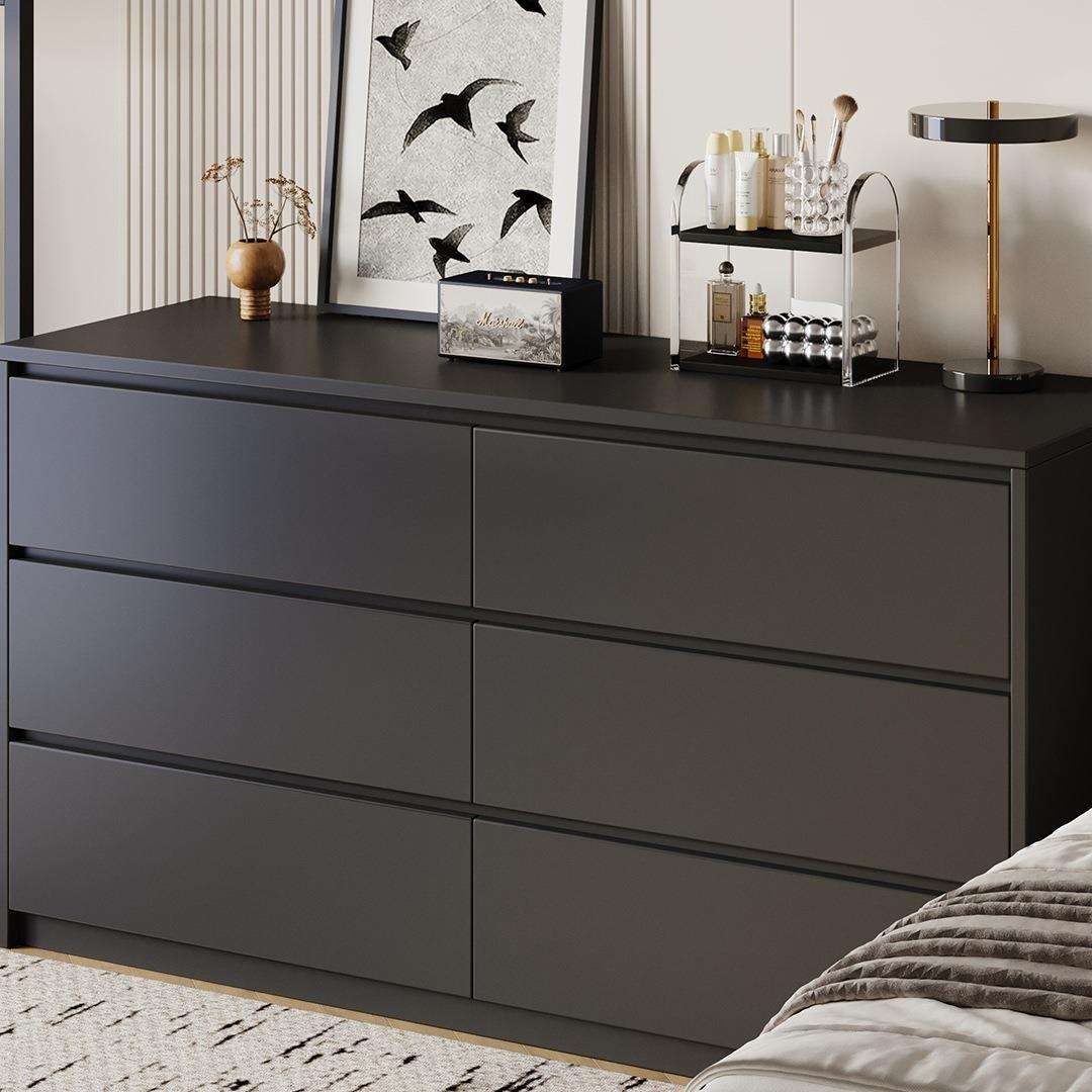 斗柜卧室抽屉柜子储物柜黑色落地床尾置物柜客厅靠墙收纳柜五斗柜