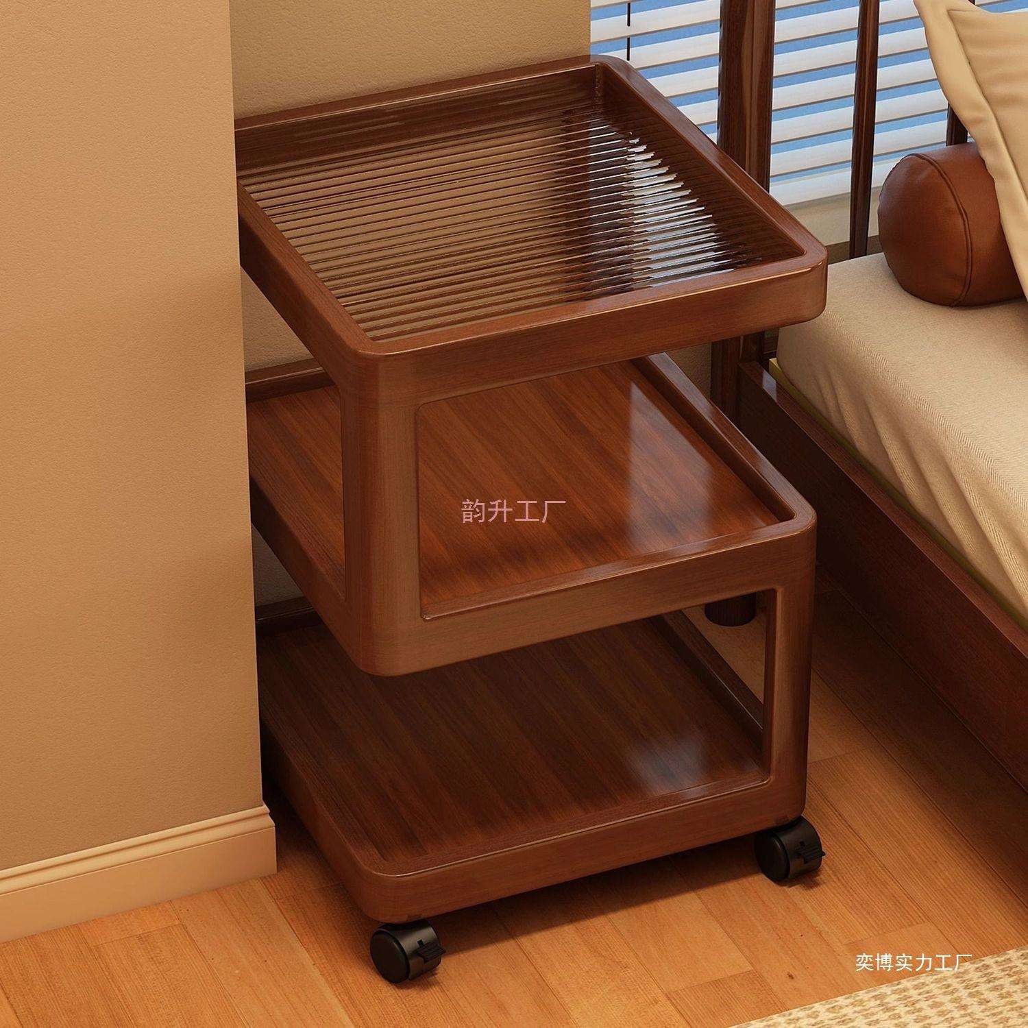 床头柜卧室小型中古风可移动床头置物架简约多功能床边创意小桌子