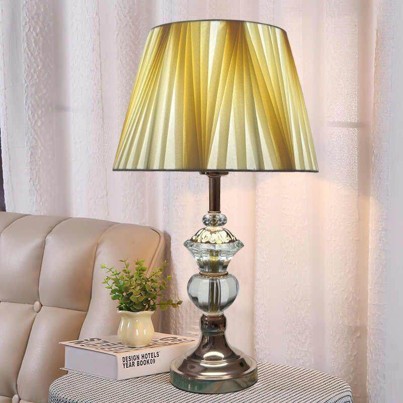 水晶台灯卧室床头灯轻奢主卧2026新款高级感复古床头柜氛围灯护眼