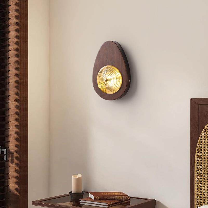 日式极简床头壁灯中古法式复古客厅挂墙墙灯南洋风书房卧室中山灯