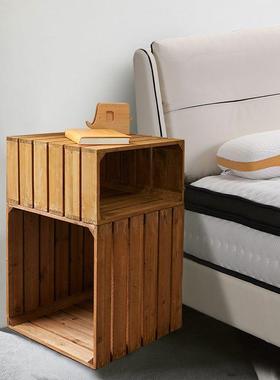 简易落地家用格子储物柜自由组合木框置物架窄缝书柜靠墙收纳