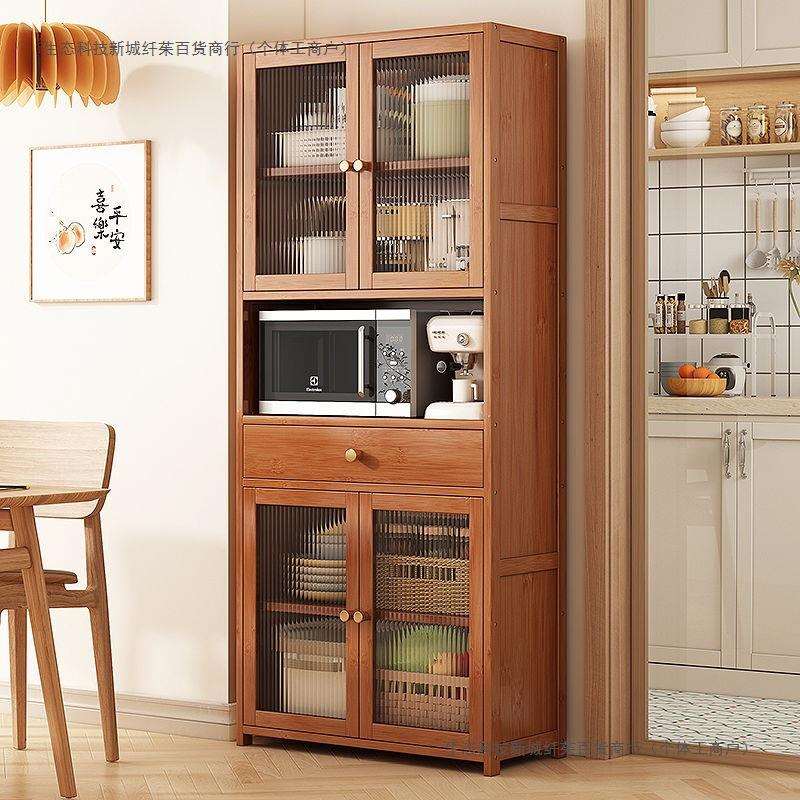 餐边柜厨房橱柜出租房碗柜小户型防尘收纳柜子客厅置物架落地多层