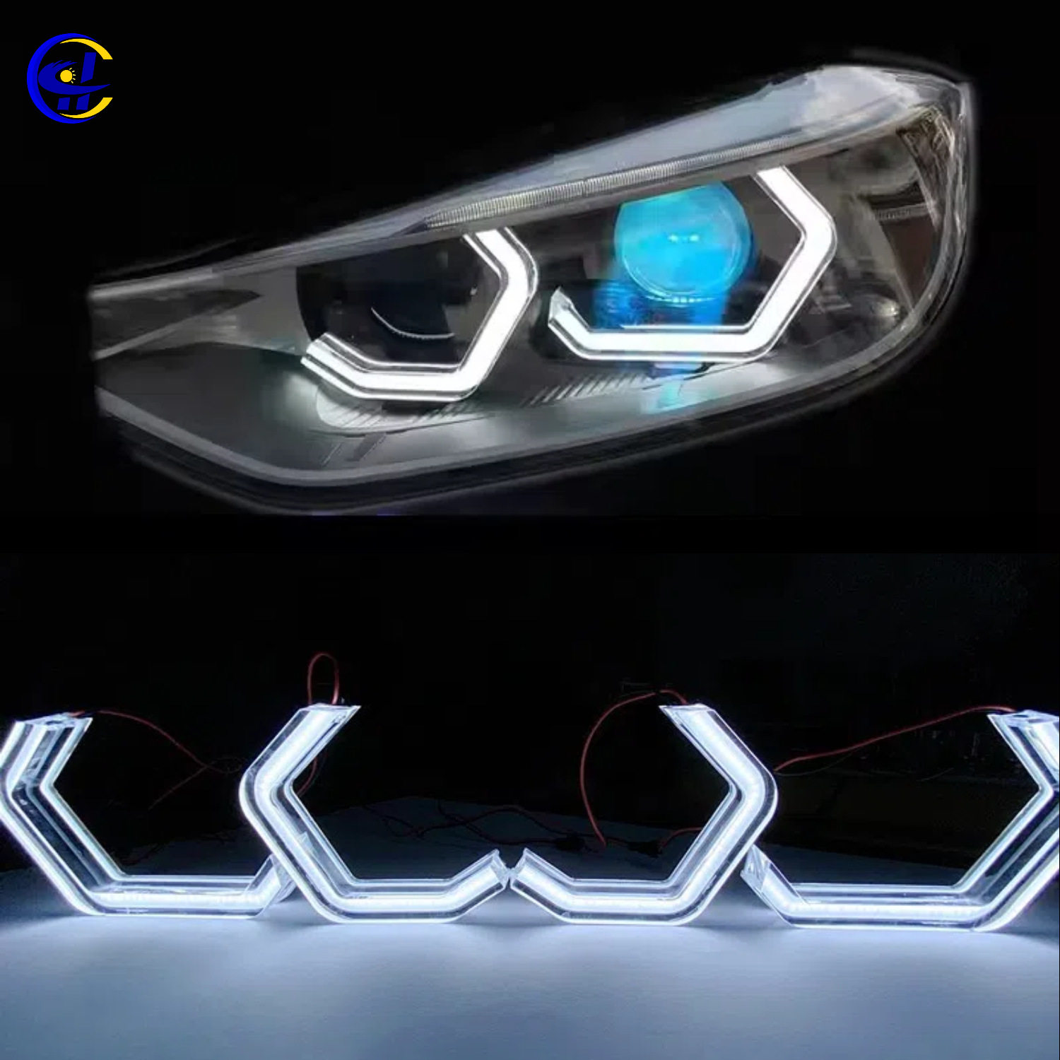 汽车车灯大灯led日行灯白光水晶天使眼适配于 E90 E92 M3 M4 F30