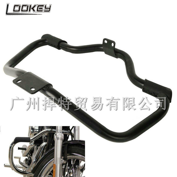 哈雷改装配件 XL883 1200 X48 72改装通用保险杠 保护杠 加厚带胶