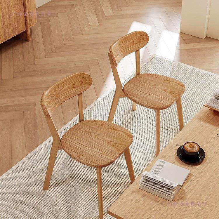 实木餐椅2025新款椅子家用餐桌椅原木餐饮商用靠背椅休闲梳妆凳子