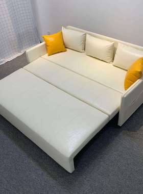 小户型皮艺功能沙发床推拉储物两用客厅公寓沙发简约i现代风梳化