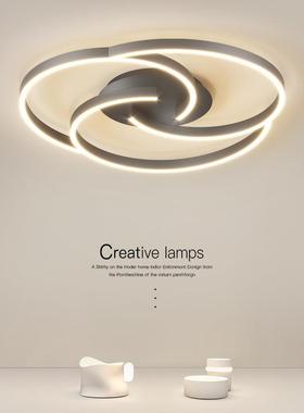 卧室灯吸顶灯现代简约北欧艺术高级感主卧灯智能家用led客厅灯具