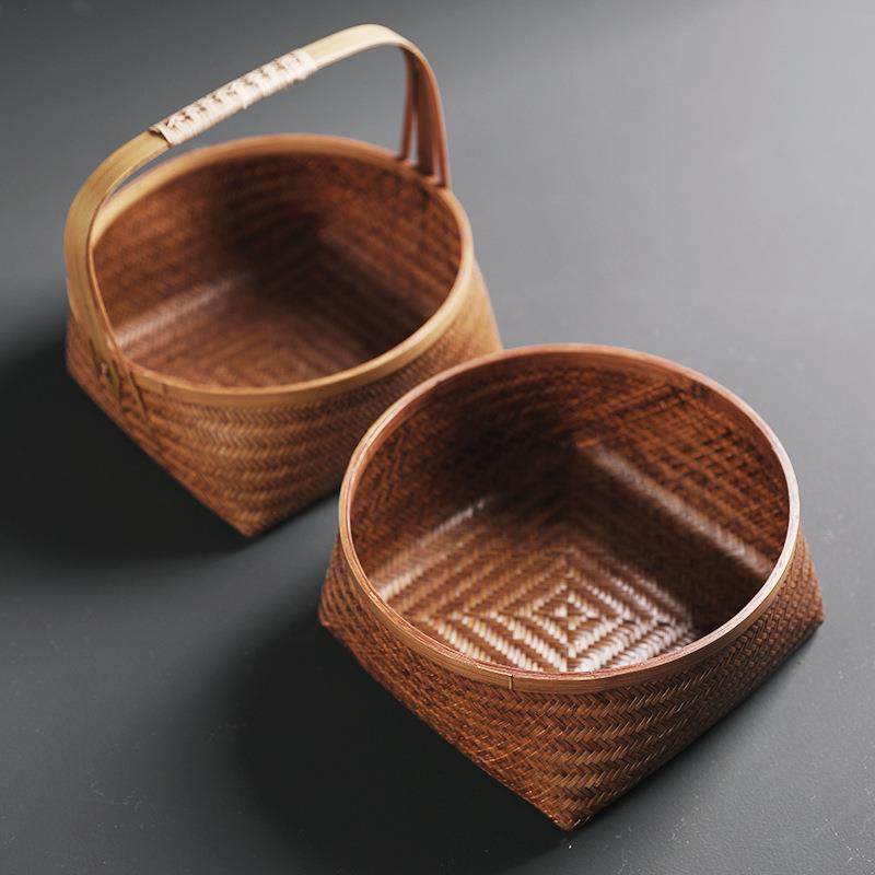 竹编大漆收纳盒果盘果篮储物篮茶道配件茶盒收纳筐提篮复古竹盒,鲜花速递/花卉仿真/绿植园艺,割草机/草坪机,淘宝优惠券,粉丝福利购,淘宝优惠卷