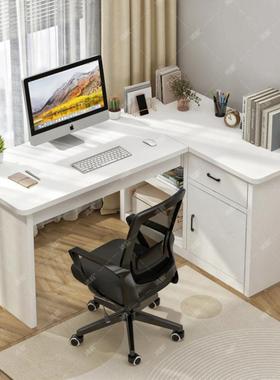台式电脑桌简易书架书桌一体家用书柜组合简约卧室学生收纳写字桌
