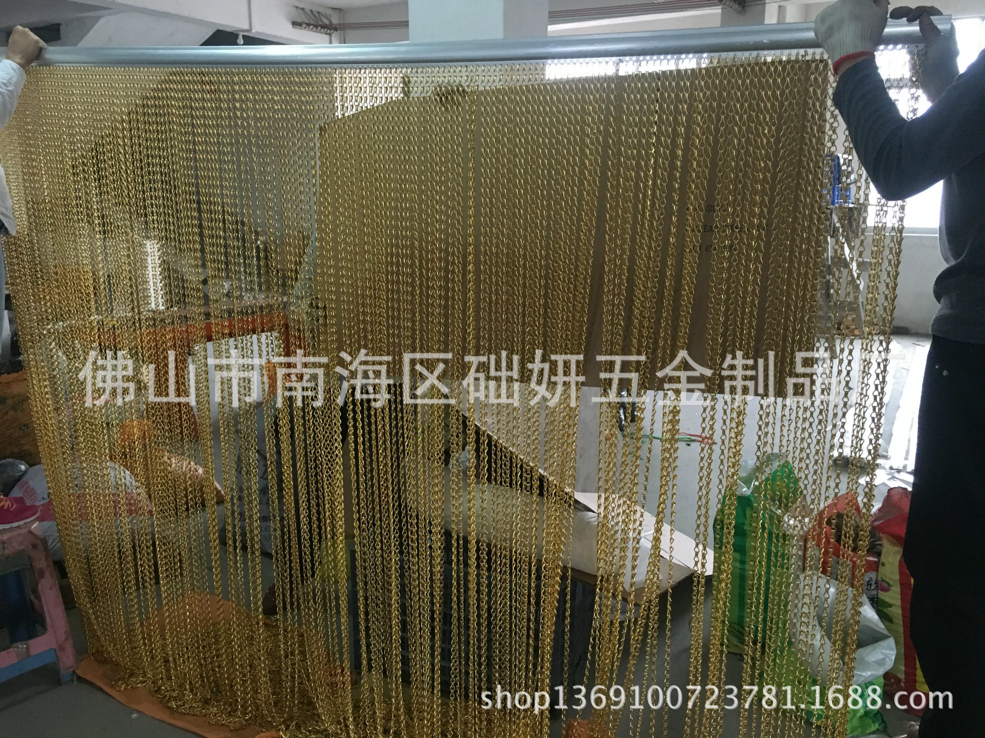 酒店时尚隔断装饰帘 防蚊蝇防静电帘 酒店屏风金属网帘 垂帘