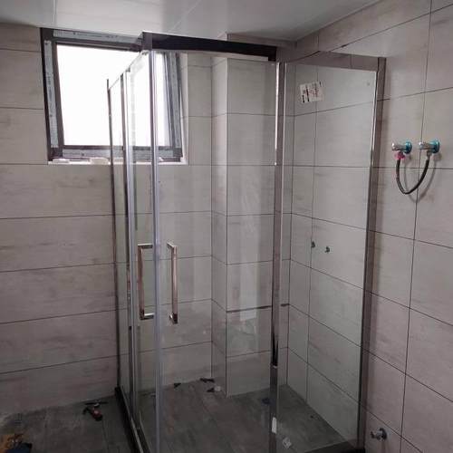 整体淋浴房浴室干湿分离隔断玻璃门一字不锈钢厕所卫生间