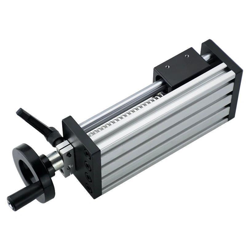 手摇滚珠丝杆直线导轨平移滑轨手动摇轮位移调节升降十字滑台模组