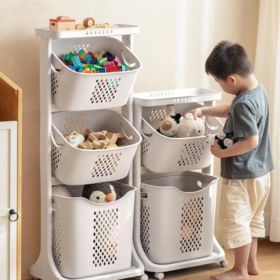 dnd儿童玩具收纳筐小推车置物架家用落地多功能宝宝玩偶整理储物