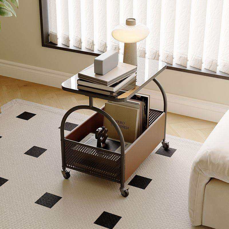 轻奢高级感可移动玻璃小推车边几客厅沙发小角几卧室床头边桌