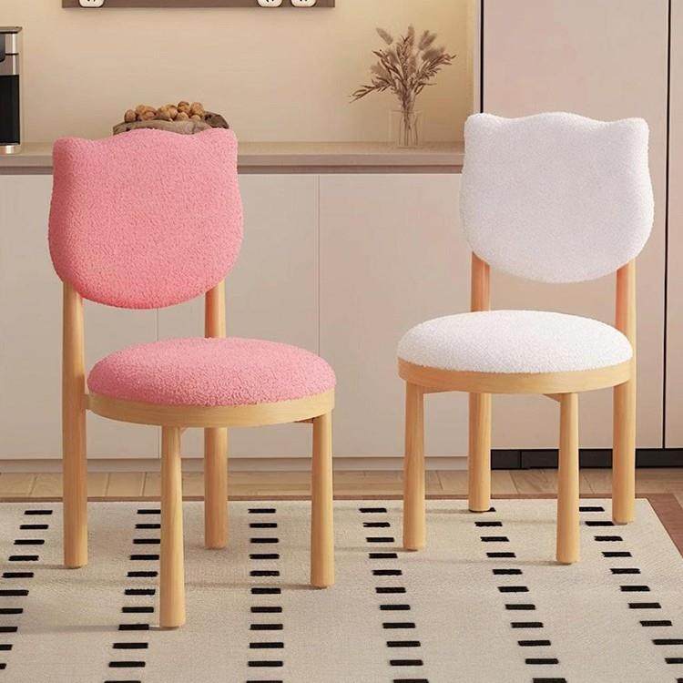 餐椅家用实木化妆凳子女生卧室轻奢高级美甲椅主卧梳妆台椅子靠背