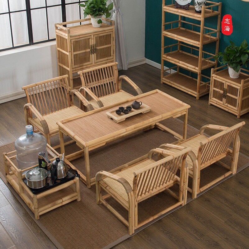 新品竹藤日式榻榻米茶几飘窗桌炕桌炕几茶台小矮桌简约茶桌椅组合