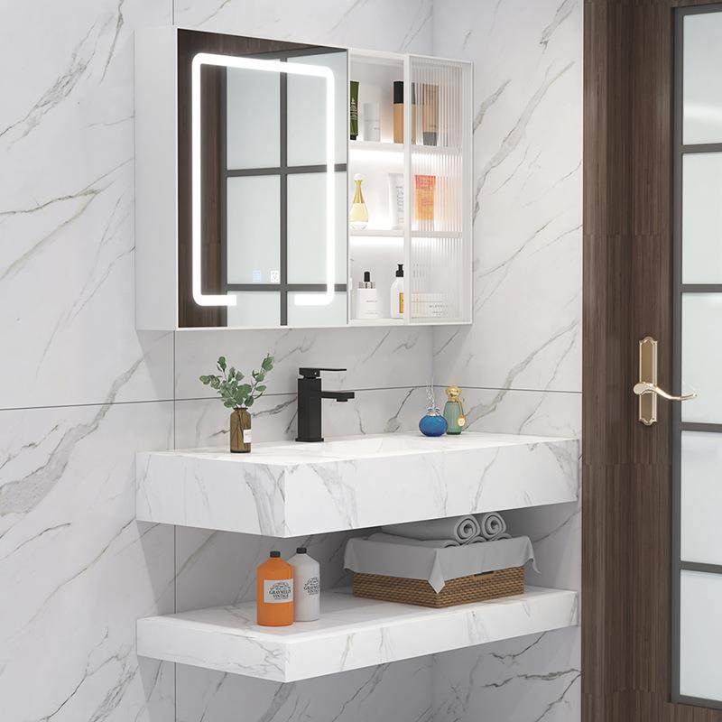 浴室镜柜挂墙式收纳储物柜卫生间镜子带置物架智能化妆镜带灯