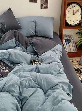 a类母婴级可裸睡超柔水洗磨毛床单四件套床笠被套学生宿舍三件套4