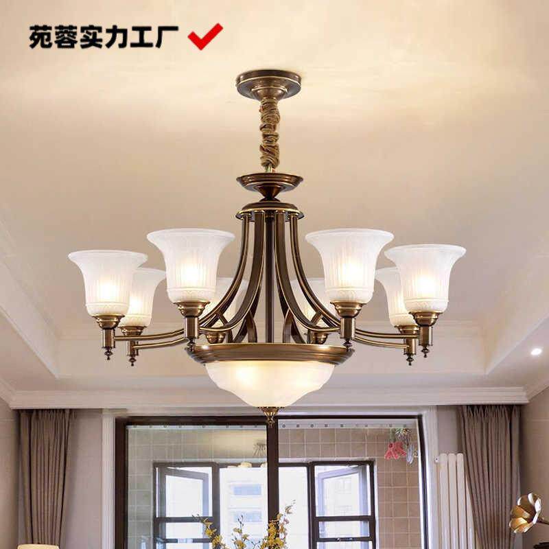 吊灯新款美式客厅高档全铜大气奢华欧式餐厅卧室现代2024年灯饰