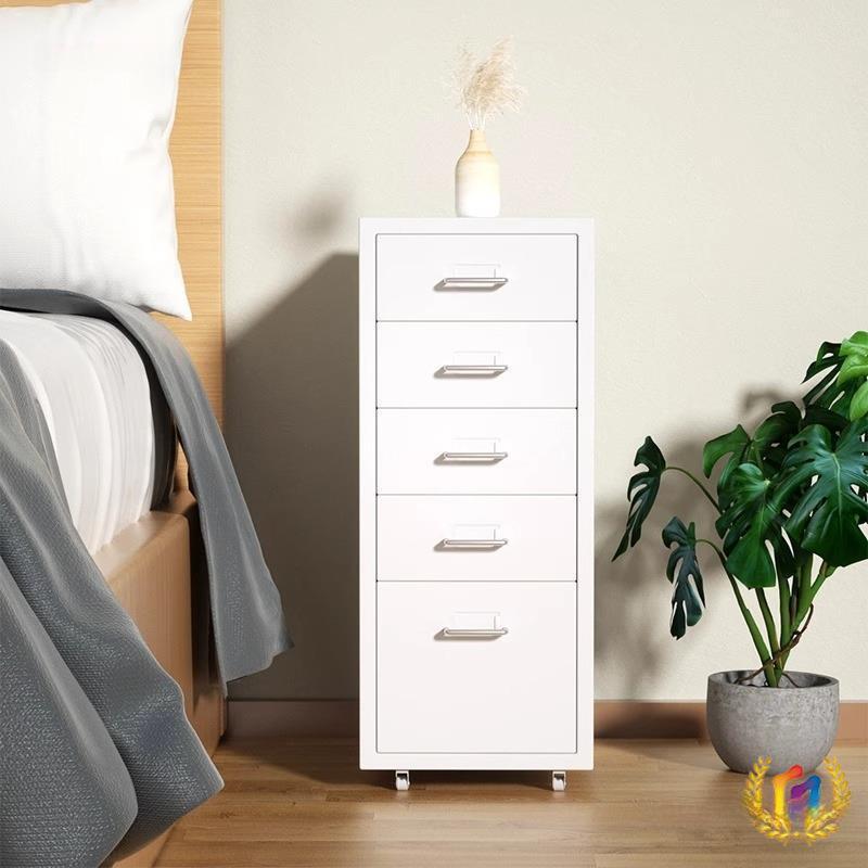 金属钢制抽屉式铁皮文件办公收纳柜储物桌下柜带锁斗柜家用床头柜