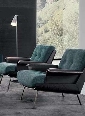 设计师款单人沙发椅别墅洽谈接待椅 Daiki后现代简约样板房休闲椅