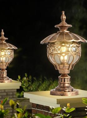 户外柱头灯草坪围墙大门柱子庭院灯院墙灯室外防水欧式花园别墅