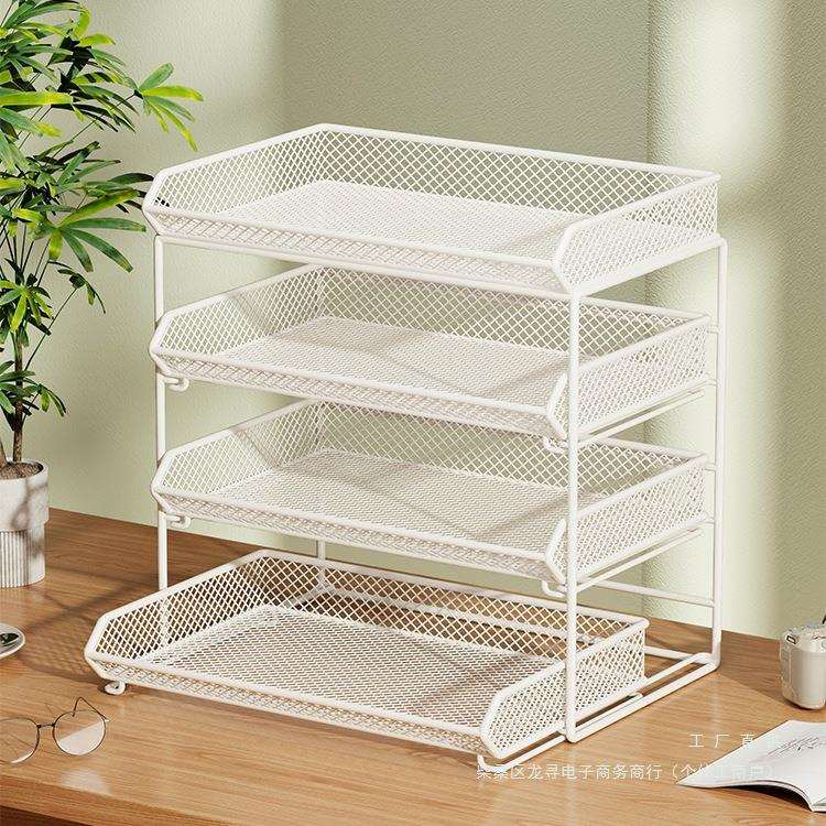 文件收纳架书桌置物架可抽拉分层文件夹收纳盒桌面抽屉式书本柜办