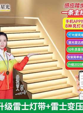 楼梯踏步灯智能感应网红台阶灯别墅室内免布线梯步灯带总线灯条