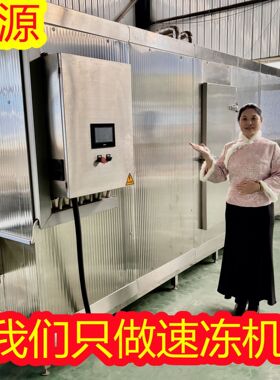 旺源批发隧道式速冻机 黄桃流态化冷冻线饺子皮冷冻加工生产设备
