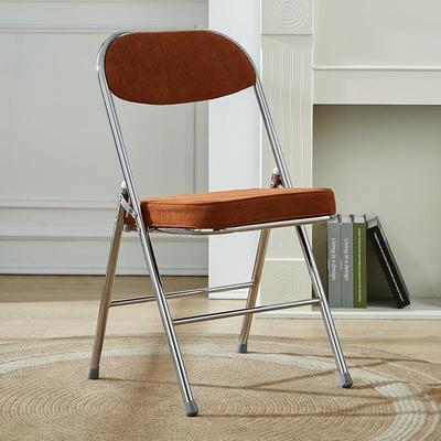 中古可折叠椅子家用加厚灯芯绒面料靠背餐椅宿舍摄影久坐舒服凳H&