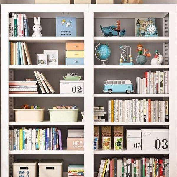 钢制书架图书馆阅览室学校书架单双面加厚定制书架书籍书柜档案