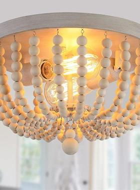 木珠吊灯卧室客厅书房走廊过道楼梯橡木白色波西风格餐厅吸顶灯具