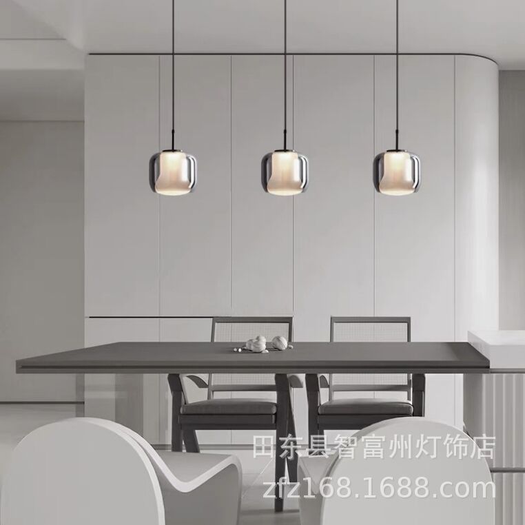 欧式双层玻璃餐厅吧台吊灯