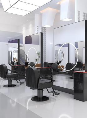 美发镜简约发廊理发店镜台网红单双面落地镜剪发镜理发店专用镜子