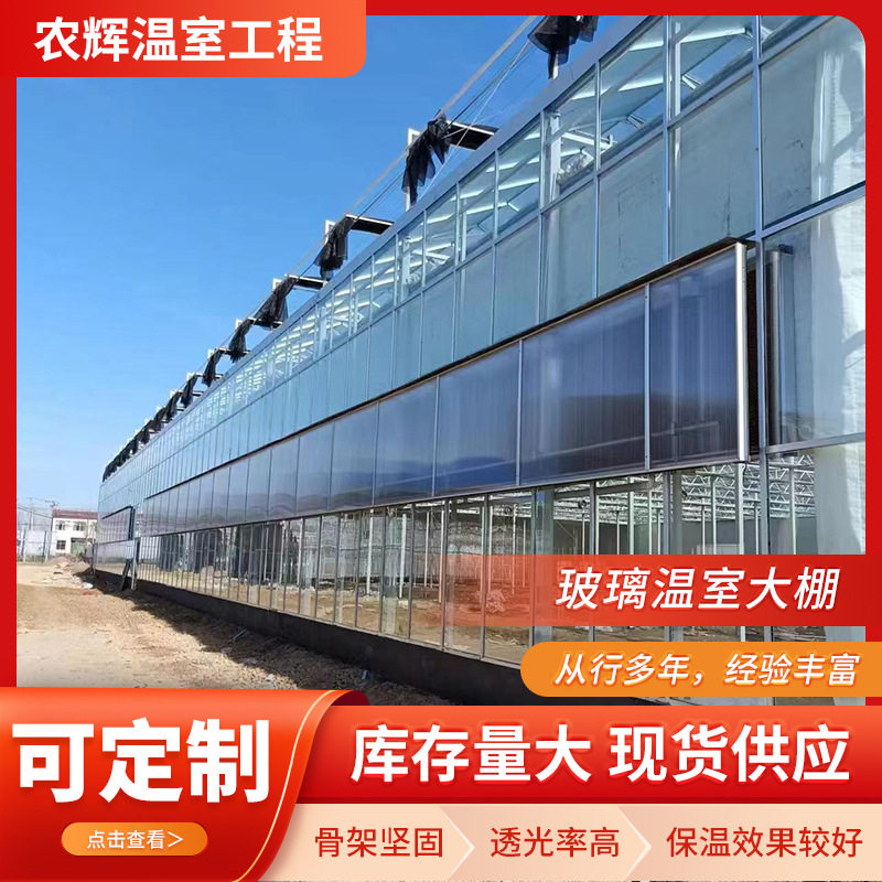 玻璃温室大棚暖棚西瓜蔬菜养殖农业观光 智能骨架大棚 可加遮阳网