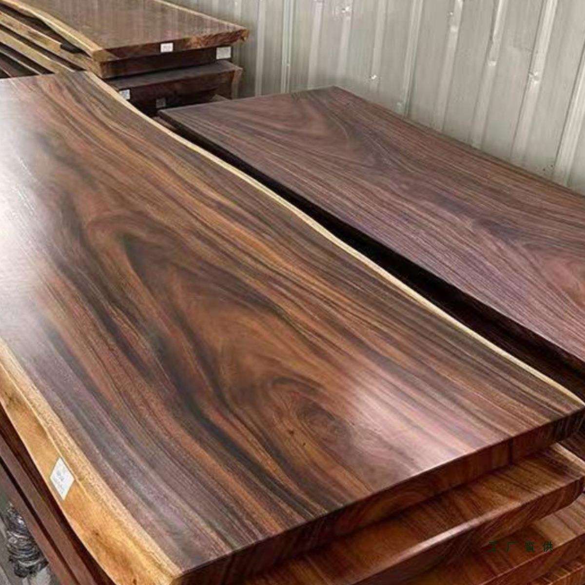 南美胡桃木原木实木整张大板桌无拼接餐桌办公桌会议桌茶桌书桌台