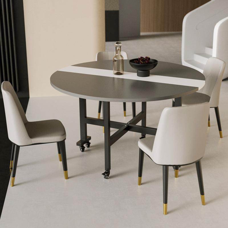 折叠桌子简约可折叠餐桌家用小户型餐桌圆桌出租房用桌子餐饮饭桌