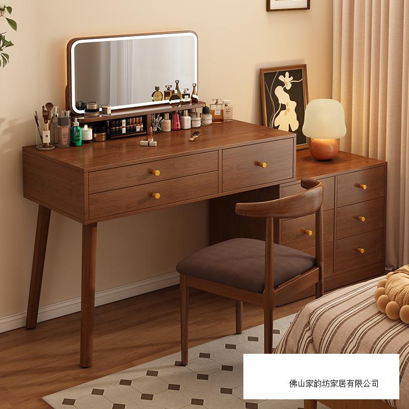梳妆台卧室现代简约2025新款小户型收纳斗柜一体化妆镜化妆桌子