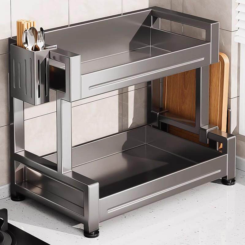 厨房调味品置物架台面放油盐酱醋多功能收纳盒瓶罐防尘防潮调料架