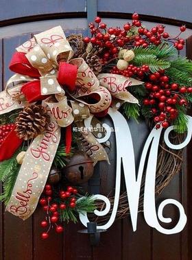 圣诞节过年壁挂家用花环门挂挂饰摆件花圈装饰品圣诞树场景布置