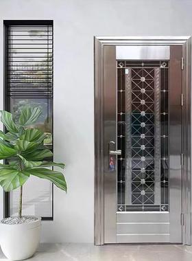 不锈钢门304防盗门大门双开门乡村阳台玻璃门家用单门工厂直销