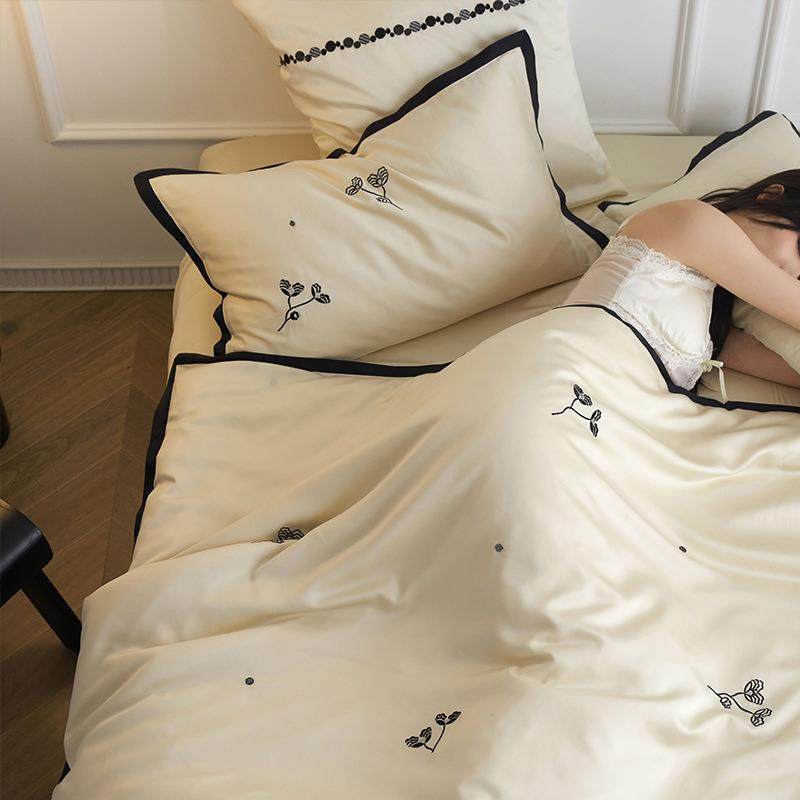 2024法式LF级兰精天丝四件套莱赛尔纤维裸睡凉感被套床单四季款