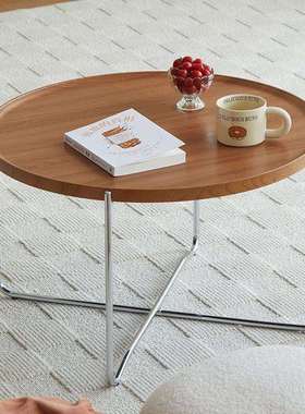 客厅折叠茶几小户型家用角几阳台泡茶桌户外可移动原木网红小桌子