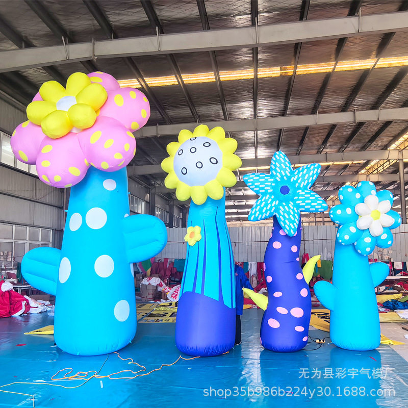 发光仿真花瓣爬墙气模美陈广告