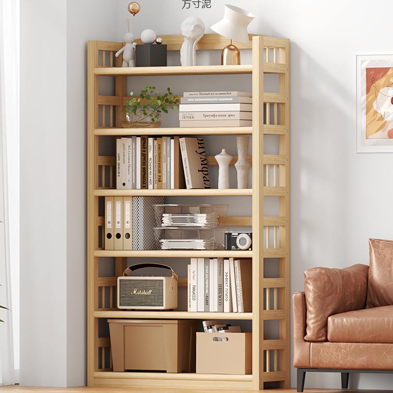 实木书架简约落地经济型客厅置物架儿童多层松木书架学生收纳