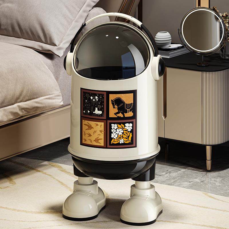 中古风垃圾桶家用2025款客厅创意高颜值大容量卧室带盖厨房垃圾篓