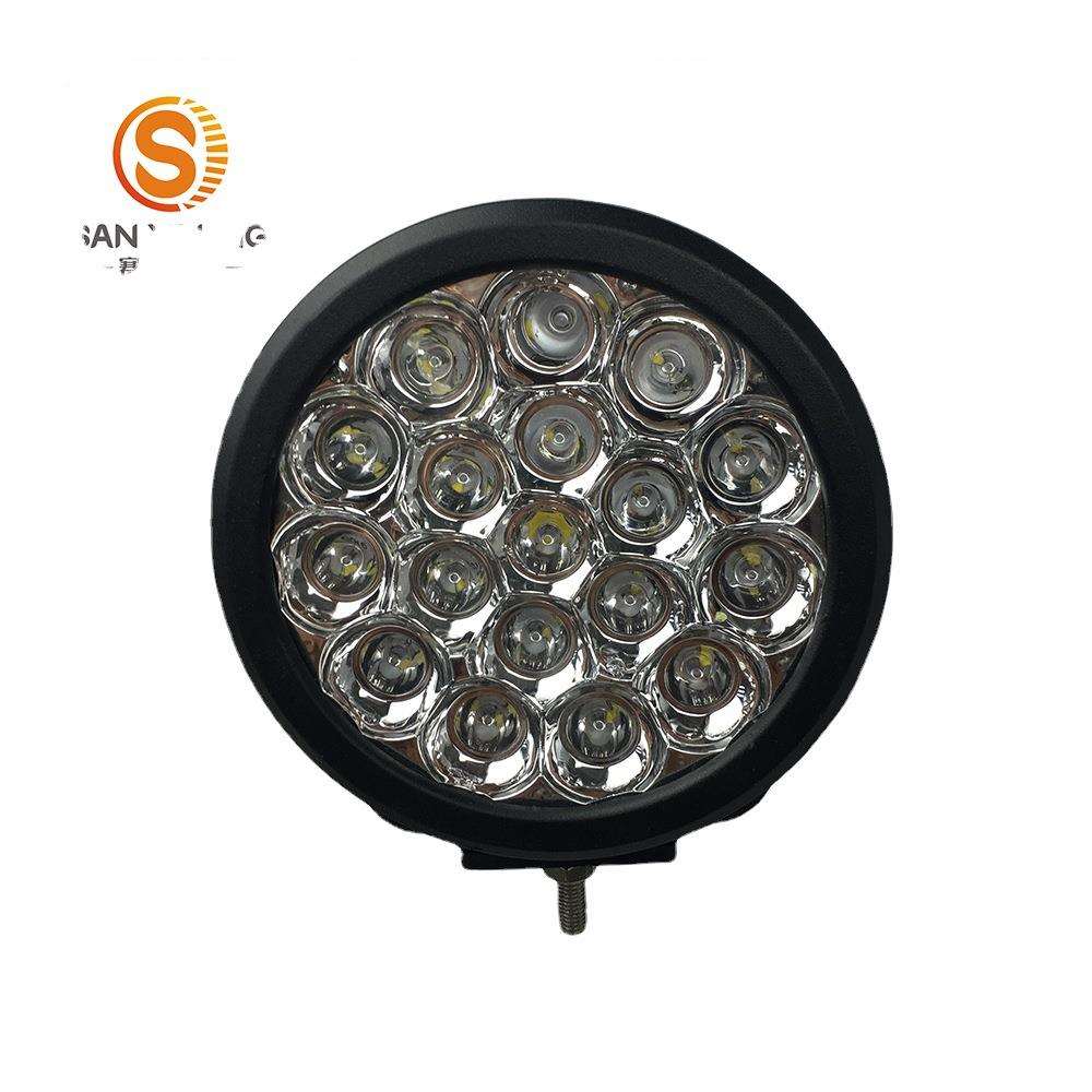 90W高聚亮卡车LED灯圆形工作灯9寸工程车灯越野车灯LED