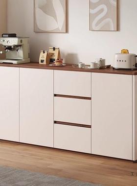 全实木餐边柜靠墙一体储物柜客厅收纳柜现代简约橱柜家用置物柜子